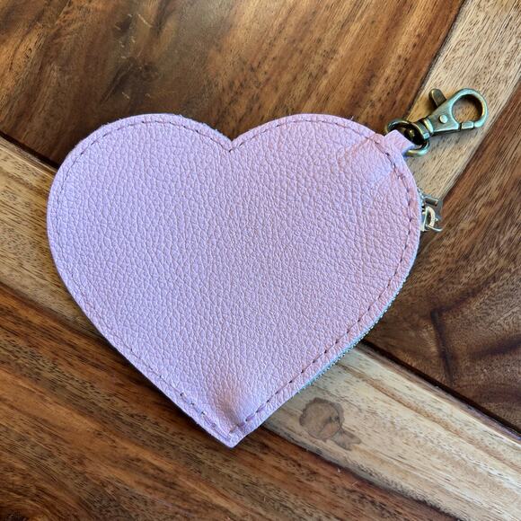 Portland Leather Heart Bag Charm Pouch FAST SHIP PINKABOO Heart Purse Charm NEW - Picture 3 of 3